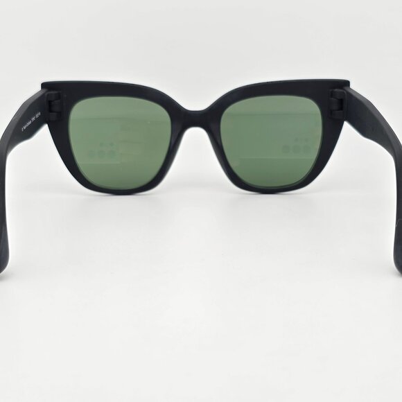 Toms Sydney Traveler Collection Black Frame Green Lens Cat Eye Sunglasses w Case - Picture 6 of 16